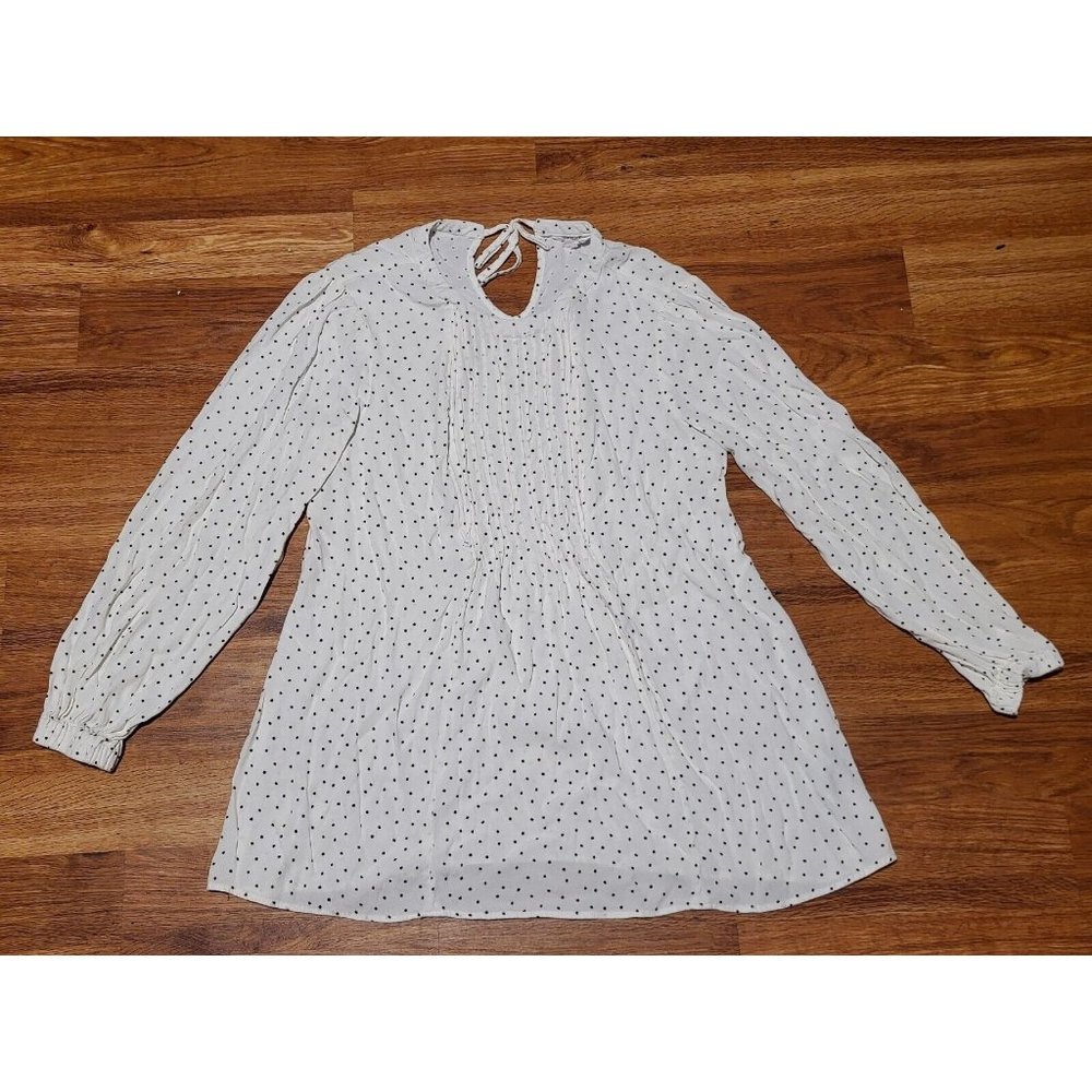 Seraphine White and Black Polka Dot Blouse